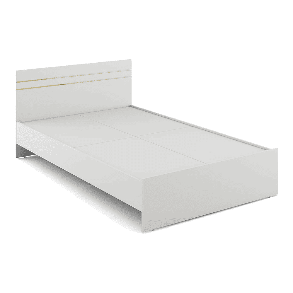 Kane Double Bed In Frosty White Color