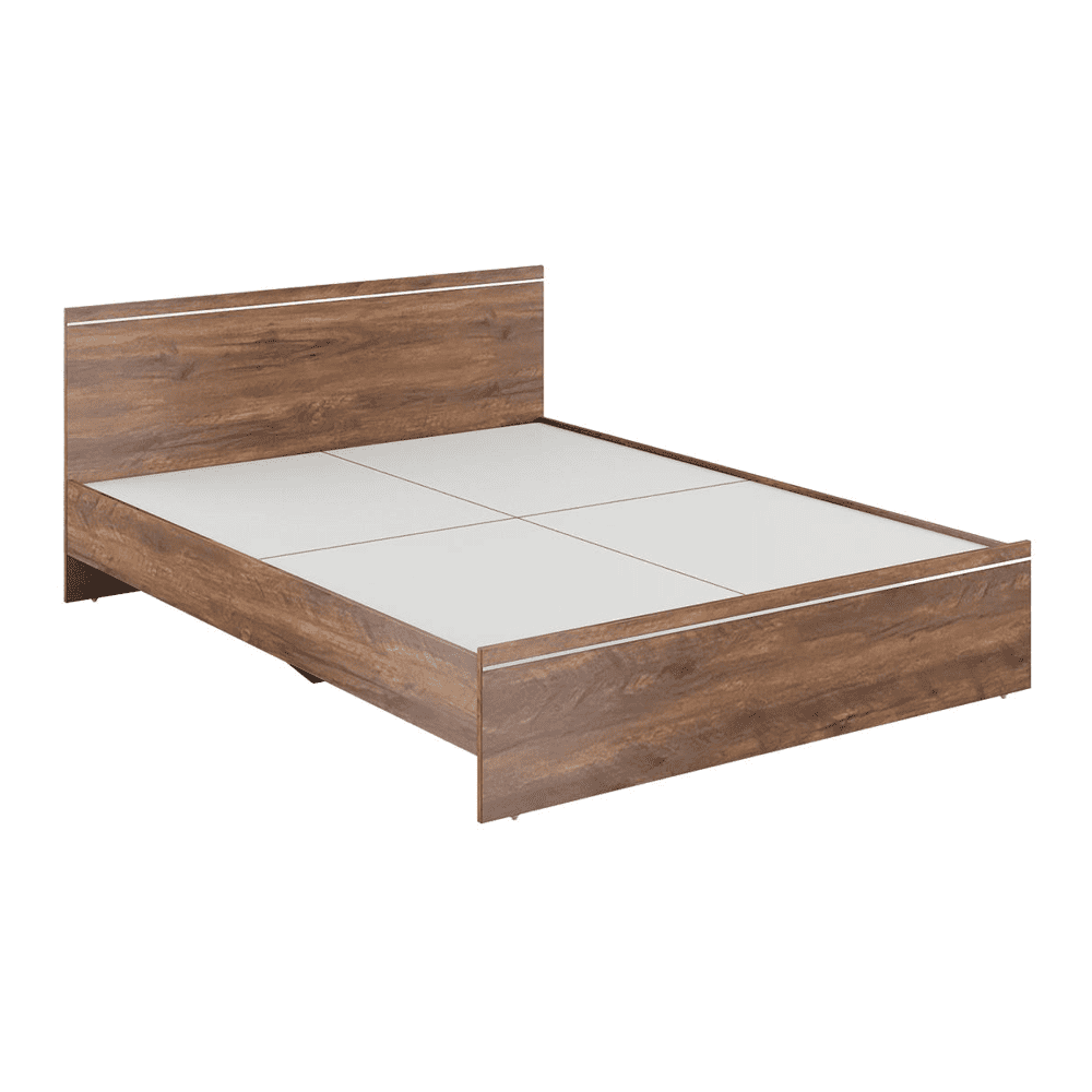 Amber Queen Bed In Natural Teak Finish