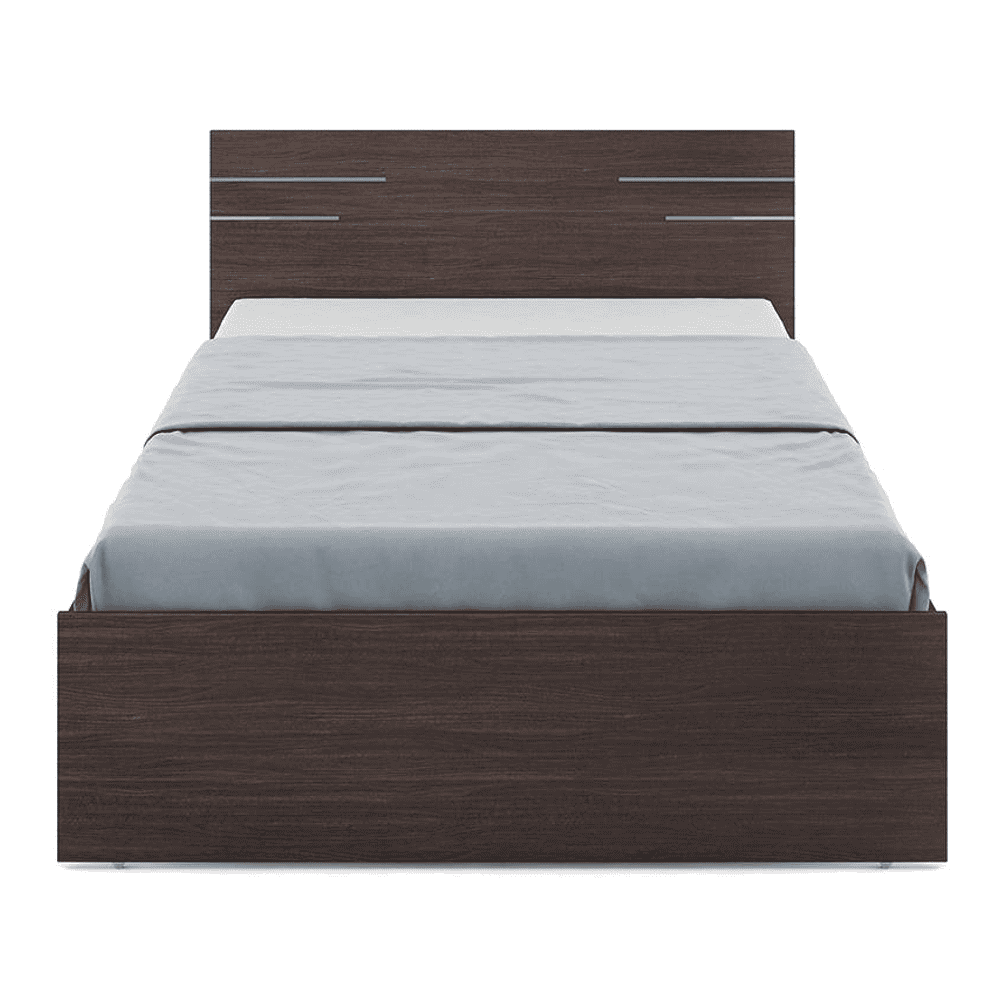 Asher Double Size Bed In Choco Walnut Finish