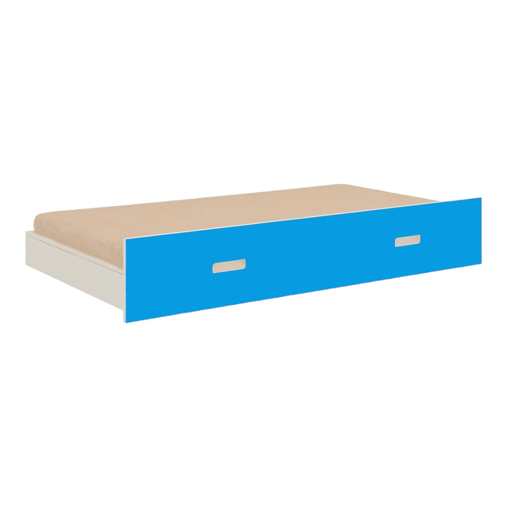 Celestia Engineered Wood Bed in Ivory Azure Blue Colour