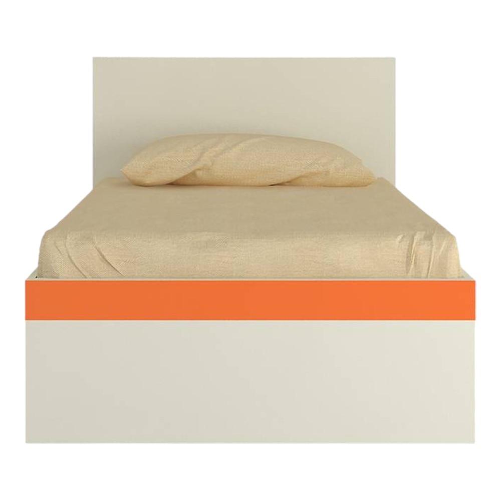 Riga Engineered Wood Bed in Light Orange Colour