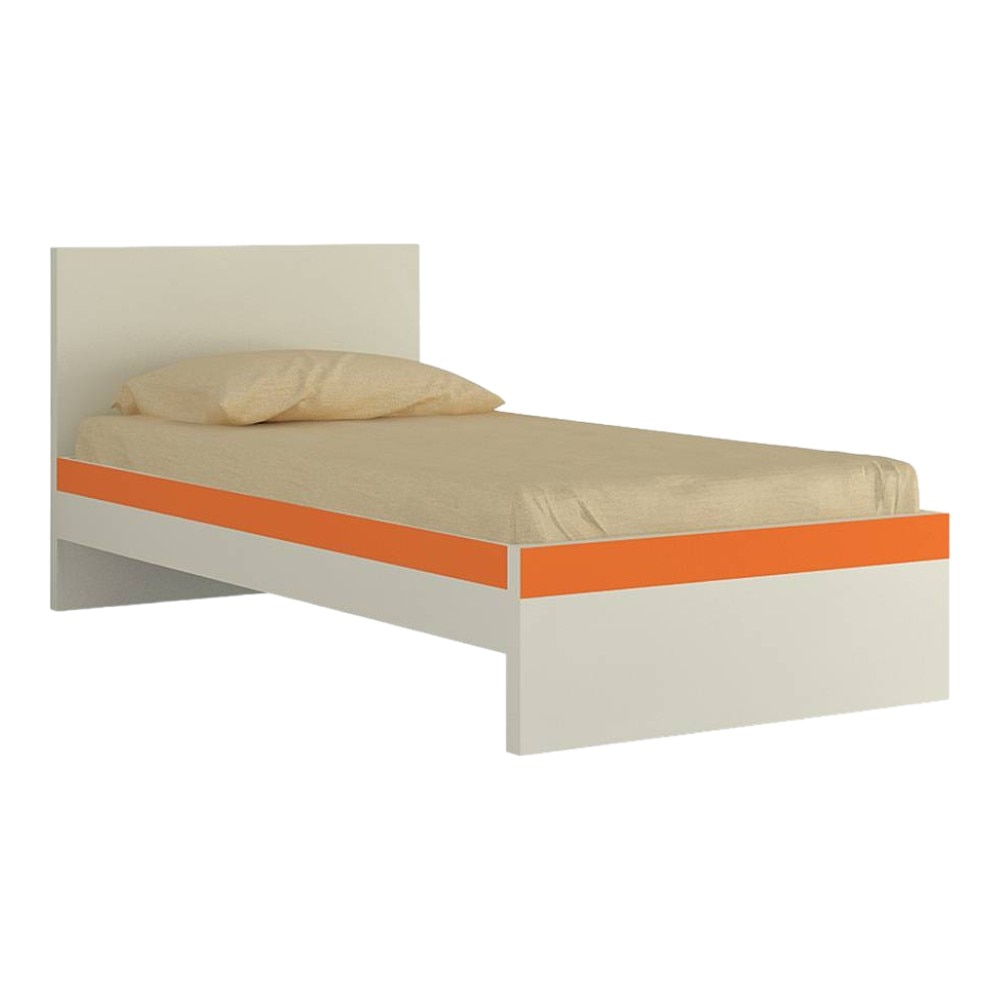 Riga Engineered Wood Bed in Light Orange Colour