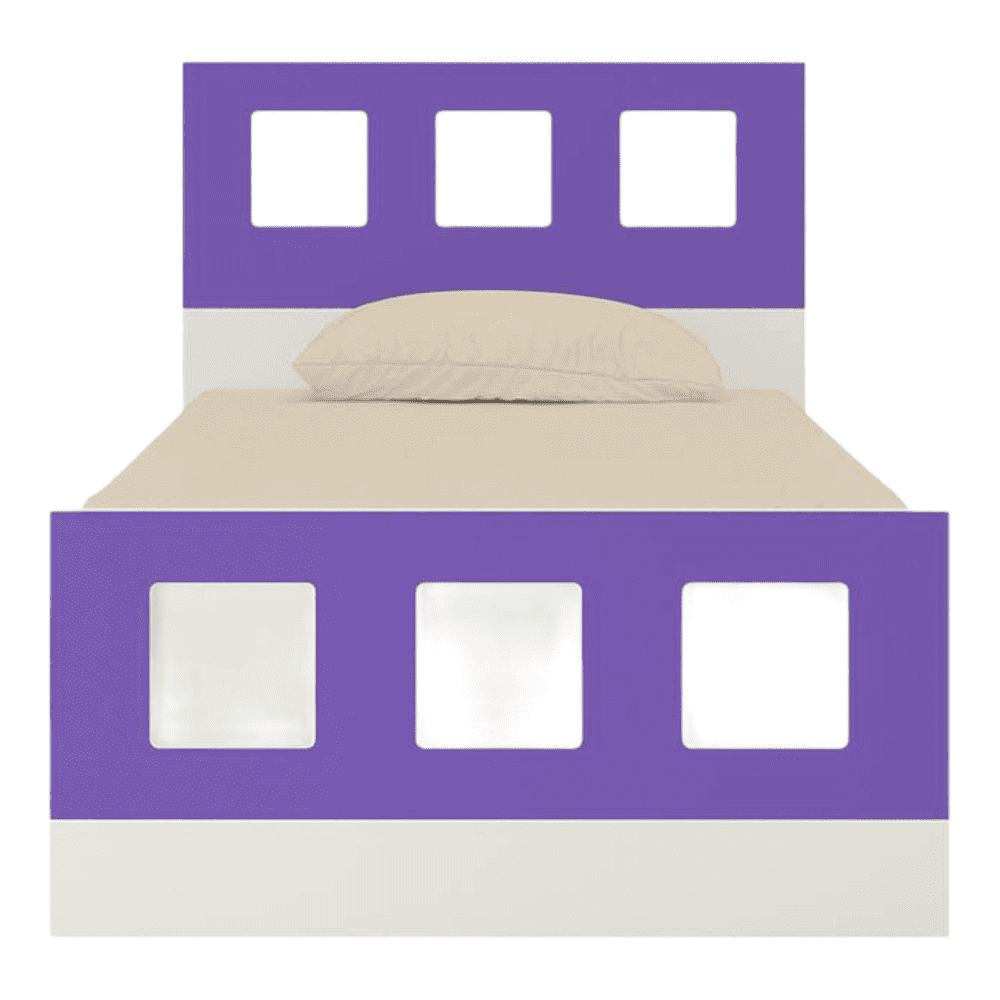 Cordoba Engineered Wood Bed in Ivory Lavender Purple Colour