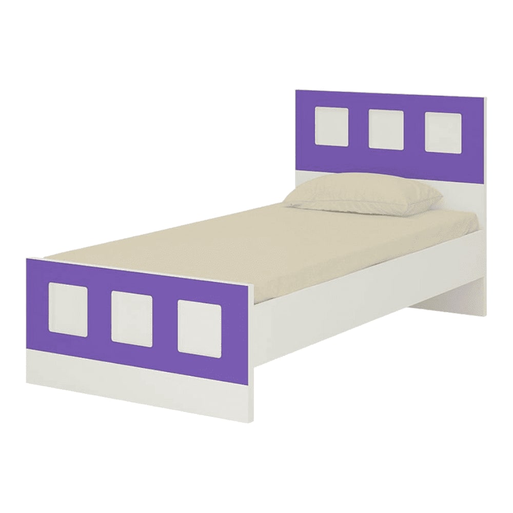 Cordoba Engineered Wood Bed in Ivory Lavender Purple Colour