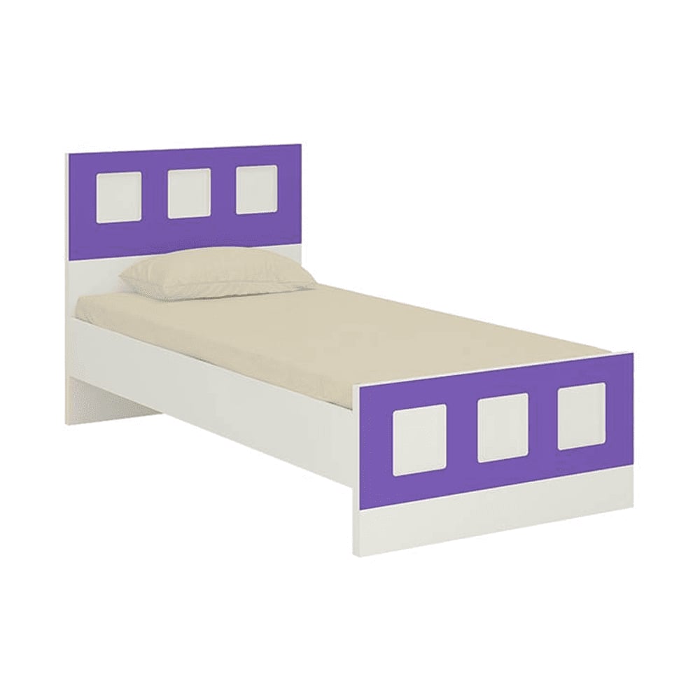 Cordoba Engineered Wood Bed in Ivory Lavender Purple Colour