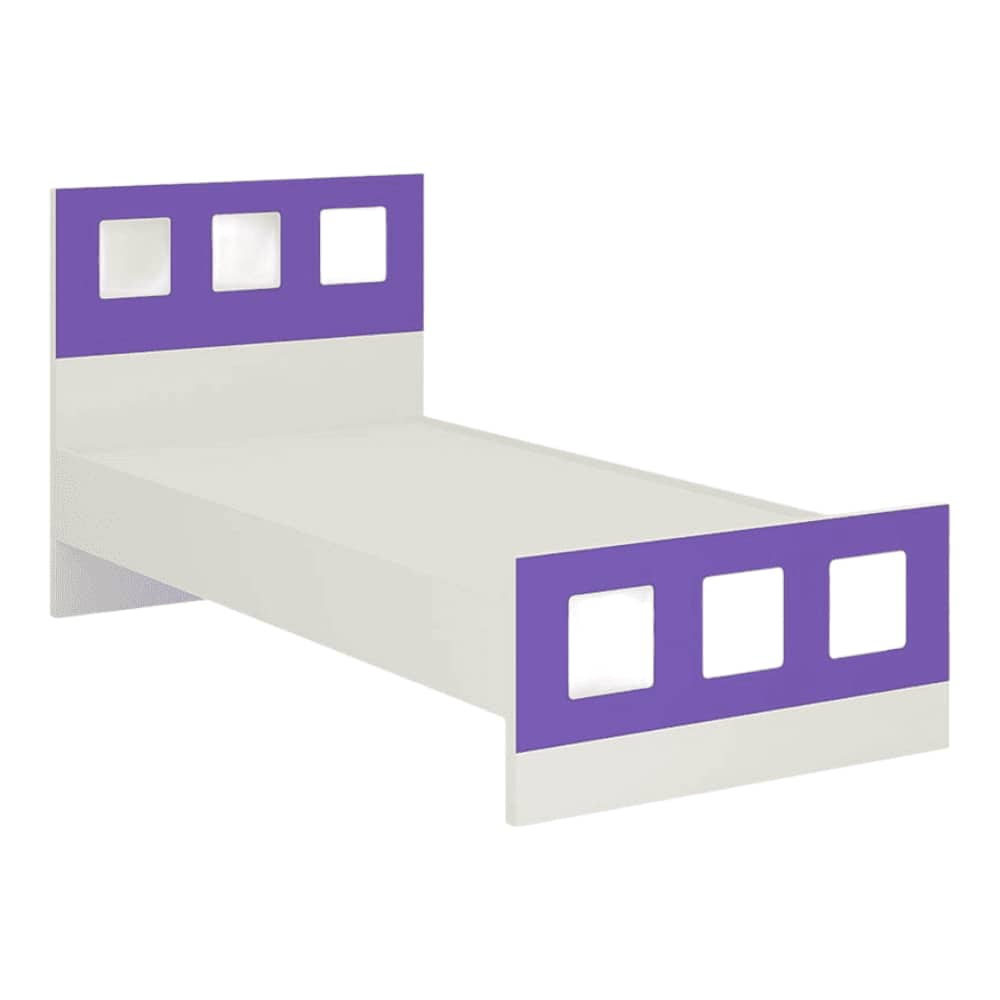 Cordoba Engineered Wood Bed in Ivory Lavender Purple Colour