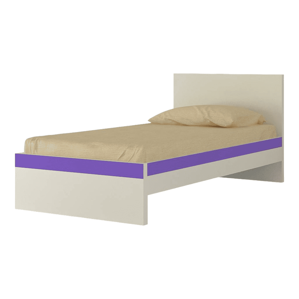 Riga Engineered Wood Bed in Lavender Purple Colour