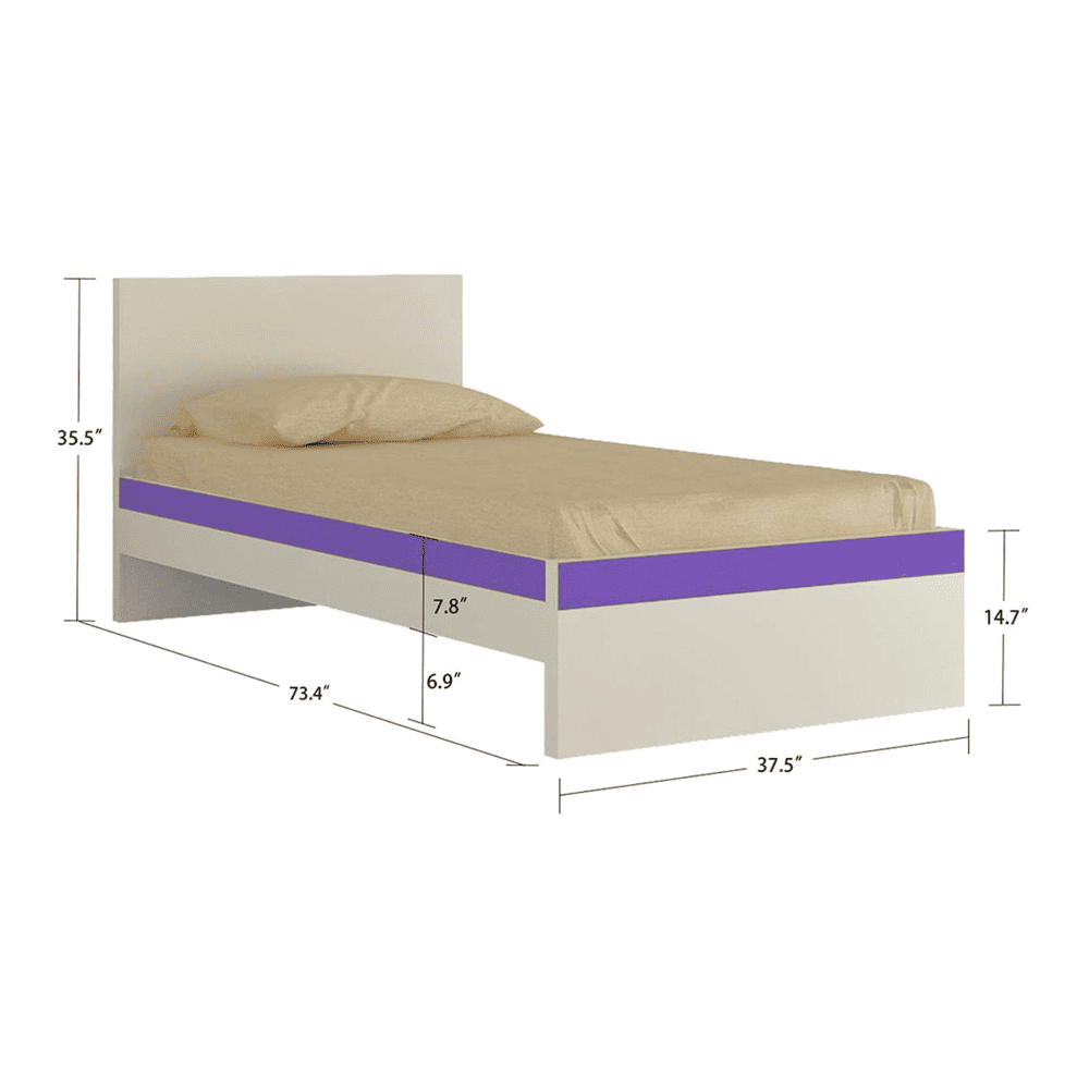 Riga Engineered Wood Bed in Lavender Purple Colour