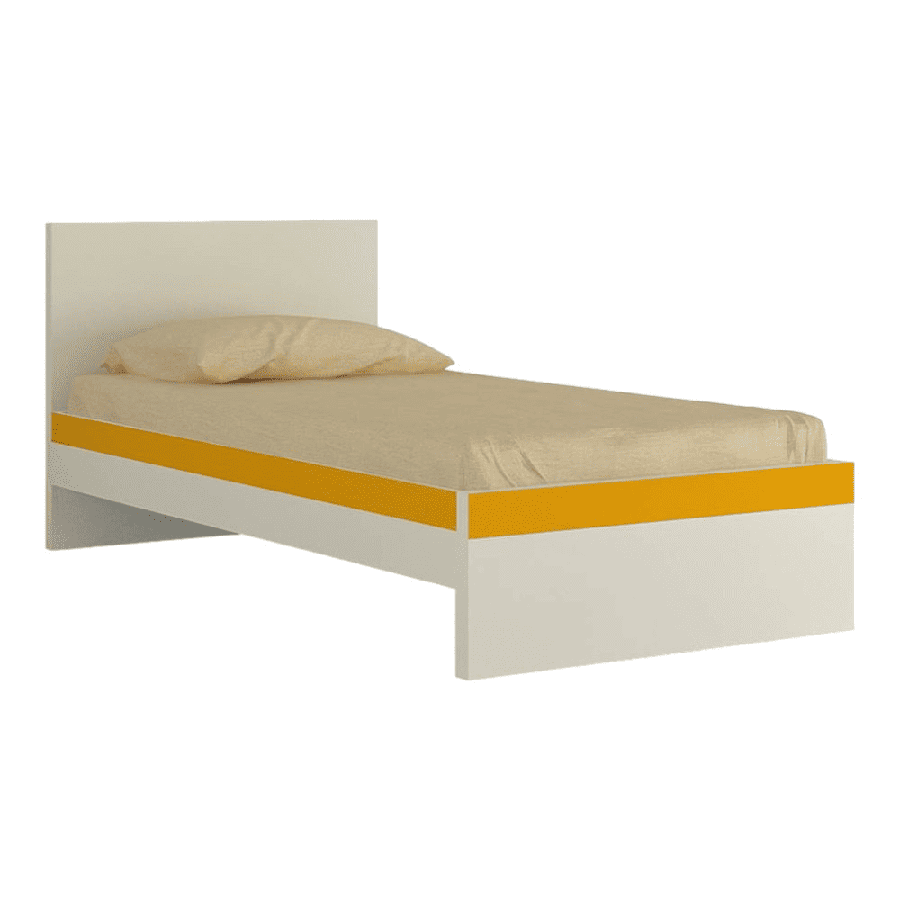 Riga Engineered Wood Bed in Mango Yellow Colour