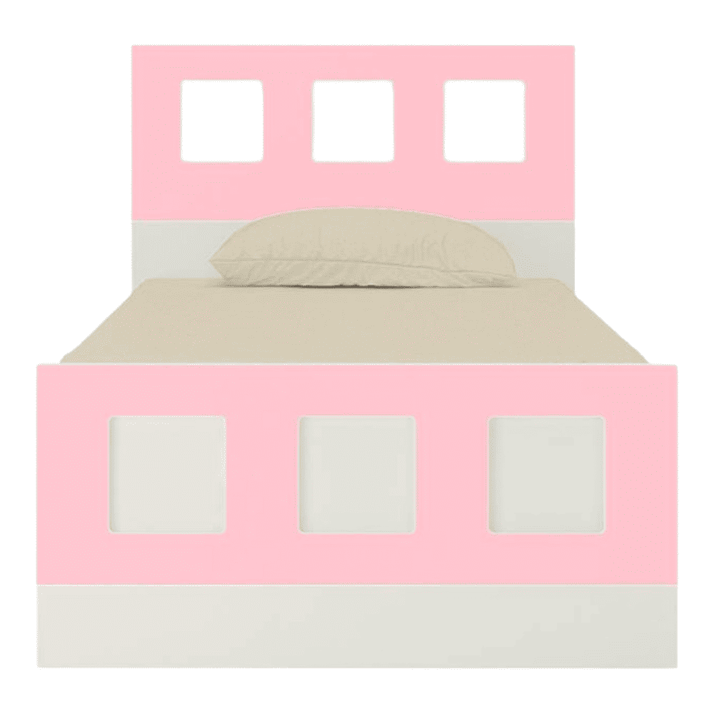 Cordoba Engineered Wood Box Bed in Pink Colour