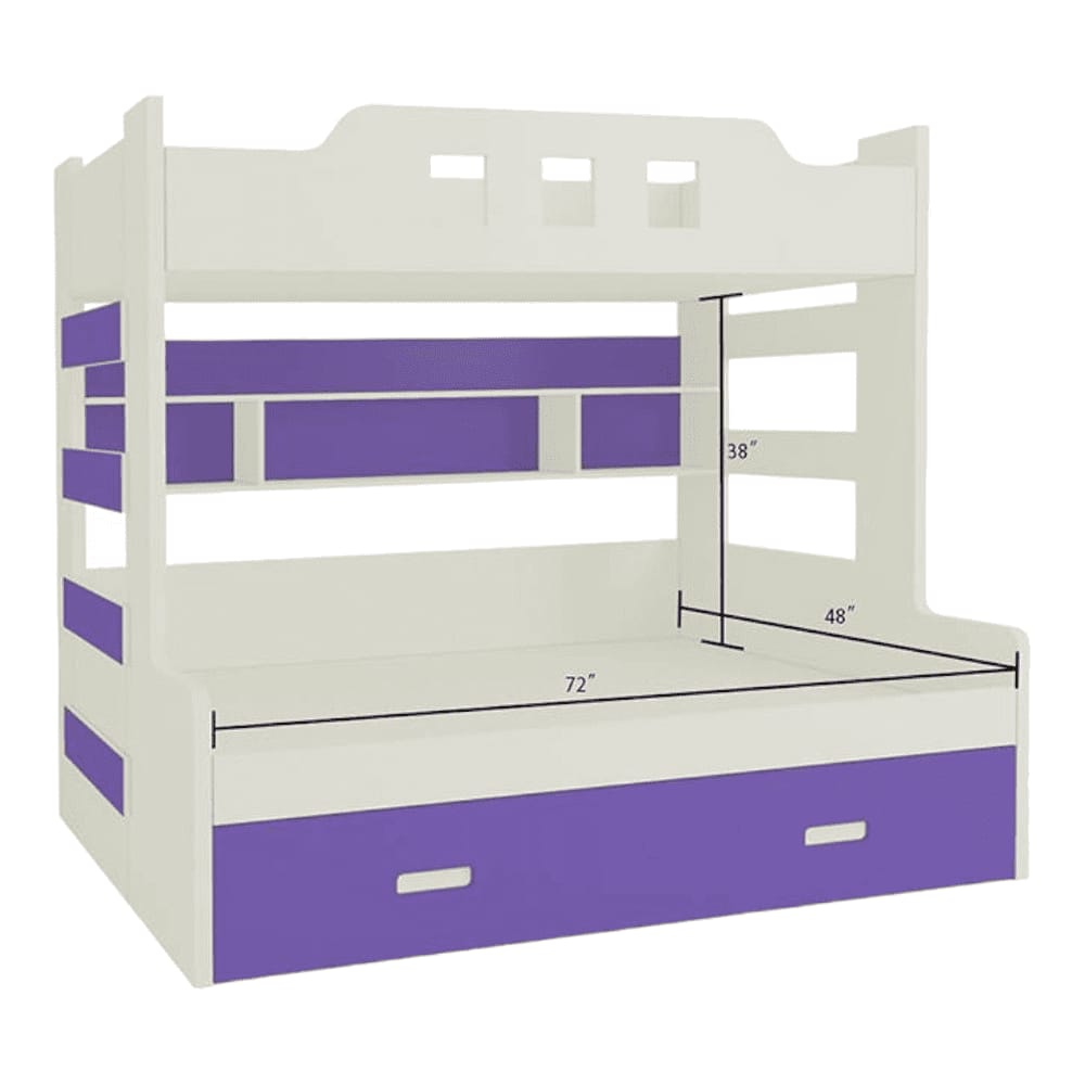 Odessa Engineered Wood Storage Bunk Bed Lavender Purple
