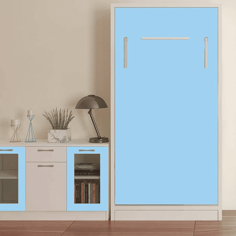 Adona Engineered Wood Bed in Sky Blue Colour