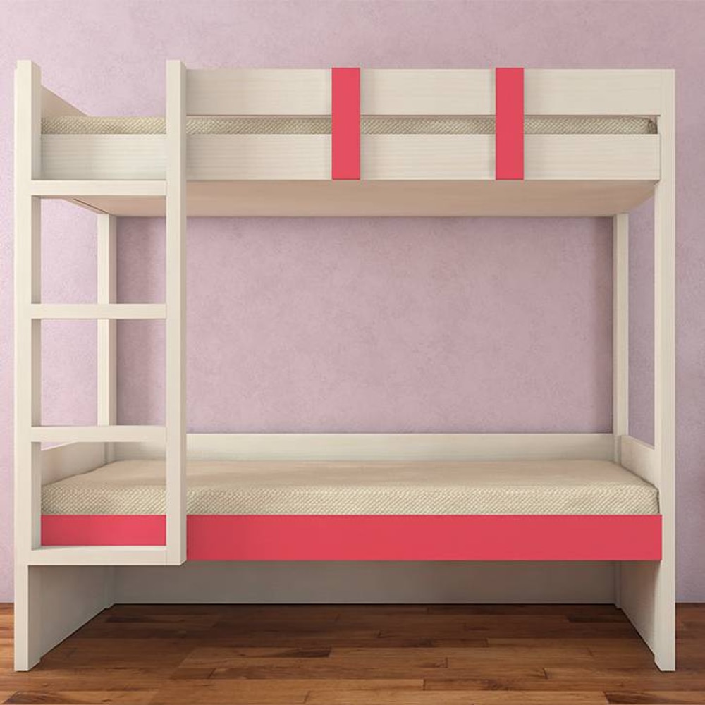 Primera Twin Bunk Bed- Strawberry Pink - Adona