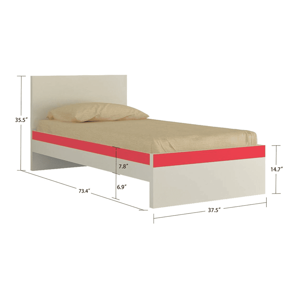 Riga Engineered Wood Bed in Strawberry Pink Colour