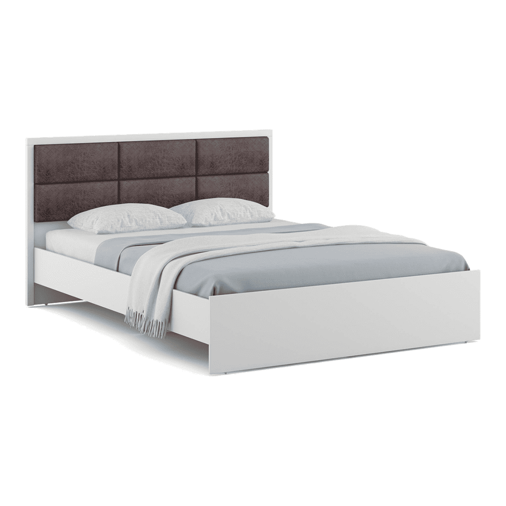 Axel Engineered Wood Queen Size Non Storage Bed In Frosty White Finish