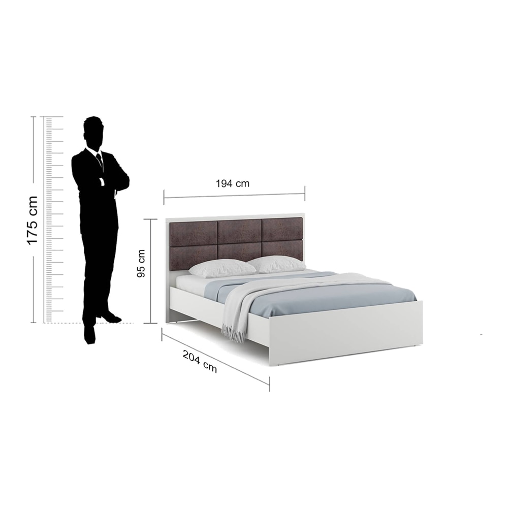 Axel Engineered Wood King Size Non Storage Bed In Frosty White Finish