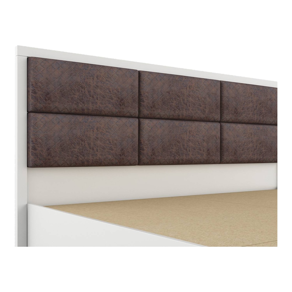 Axel Engineered Wood King Size Non Storage Bed In Frosty White Finish