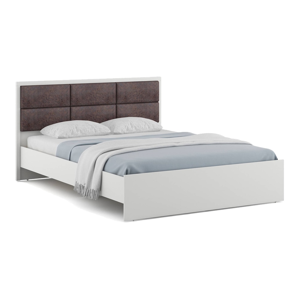 Axel Engineered Wood King Size Non Storage Bed In Frosty White Finish