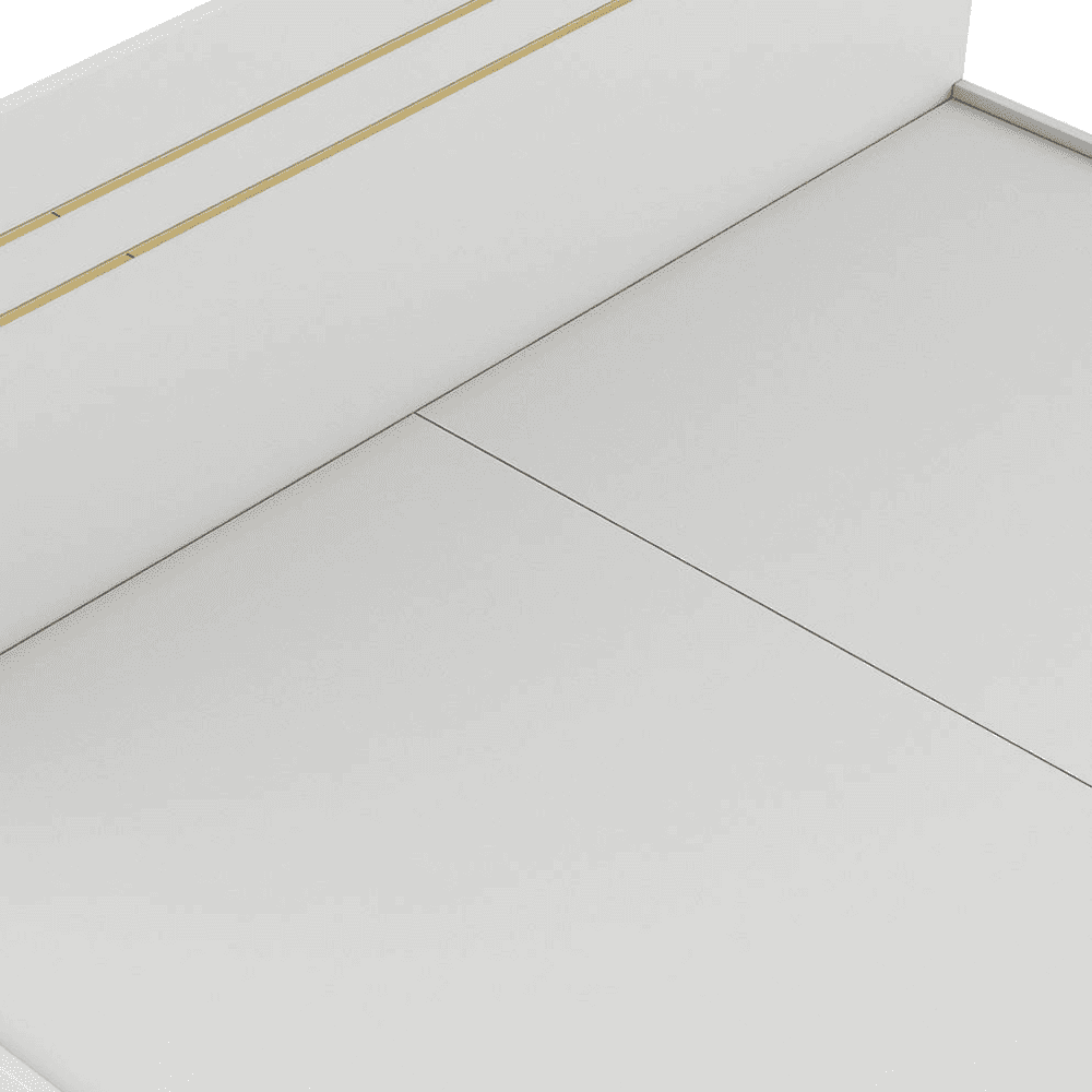 Kane Engineered Wood Queen Size Non Storage Bed In Frosty White Finish