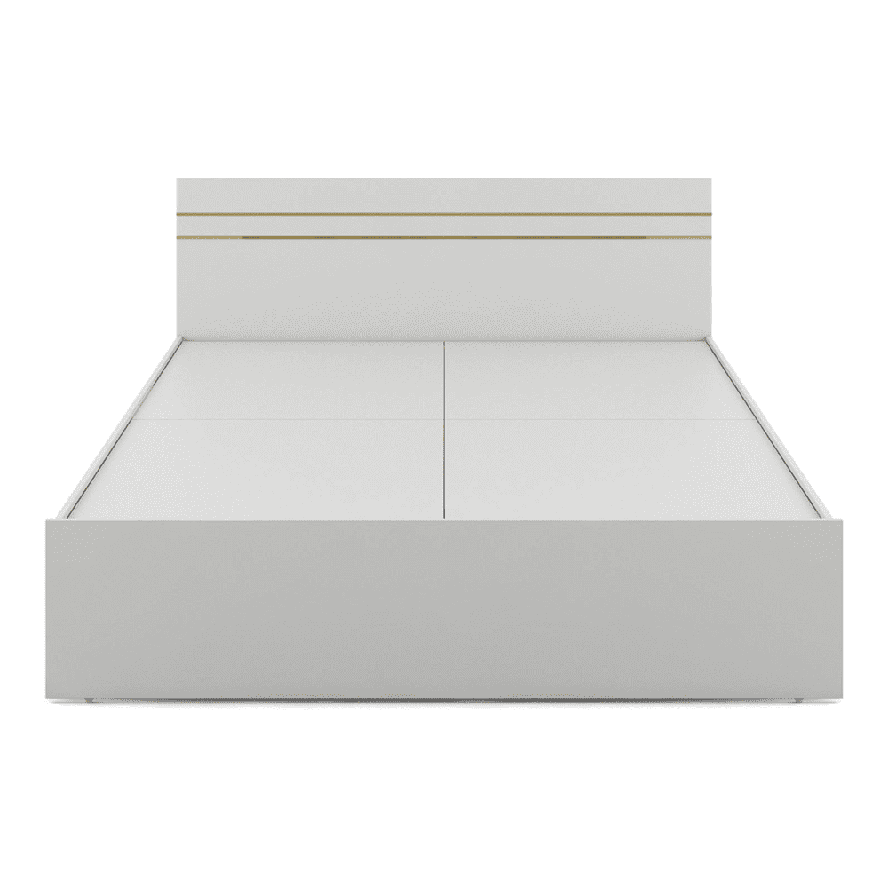 Kane Engineered Wood Queen Size Non Storage Bed In Frosty White Finish