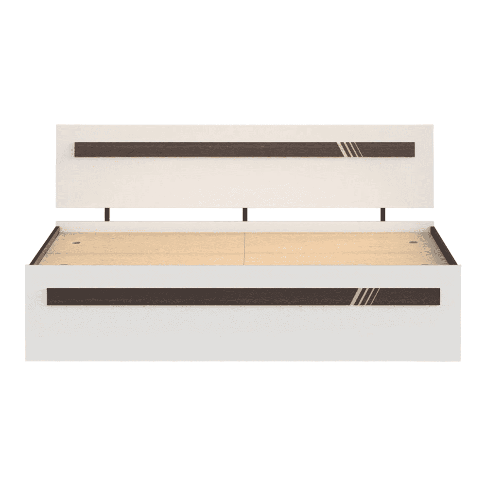 Pollo Engineered Wood Non Storage Bed In Wenge & White Finish