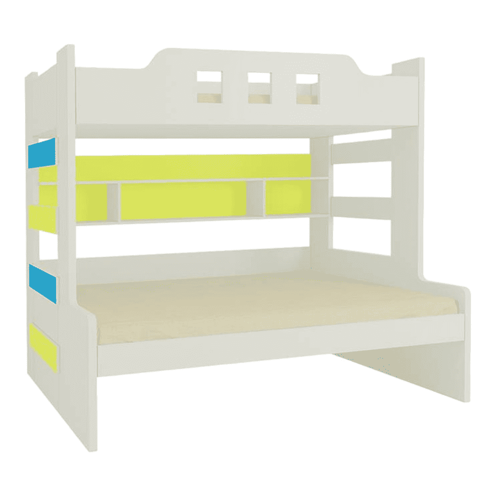 Odessa Engineered Wood Storage Bunk Bed Lime Yellow Azure Blue
