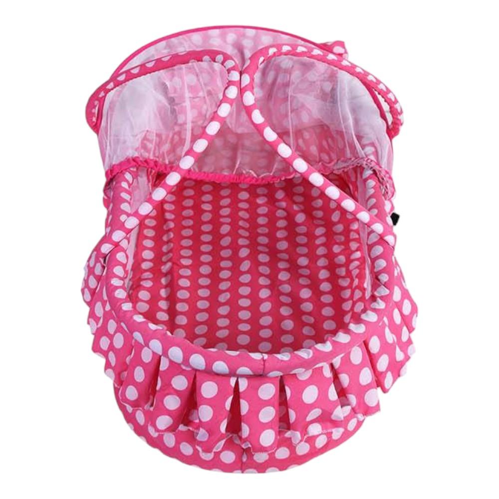 Clio Metal Baby Bassinet with Mosquito Protection Net - Pink