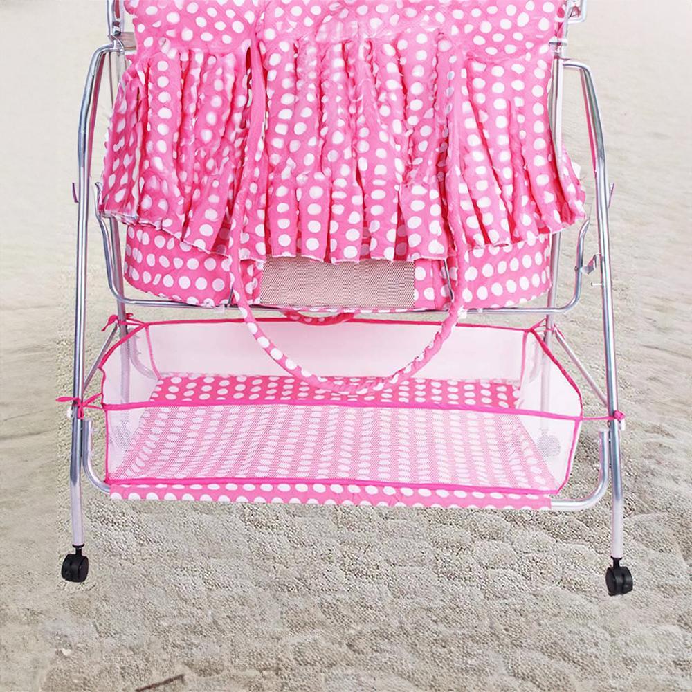 Clio Metal Baby Bassinet with Mosquito Protection Net - Pink