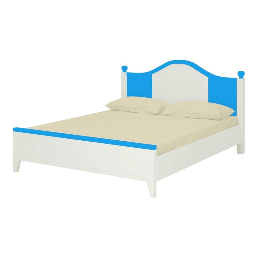 Victoria Solid Wood Bed in Azure Blue Colour