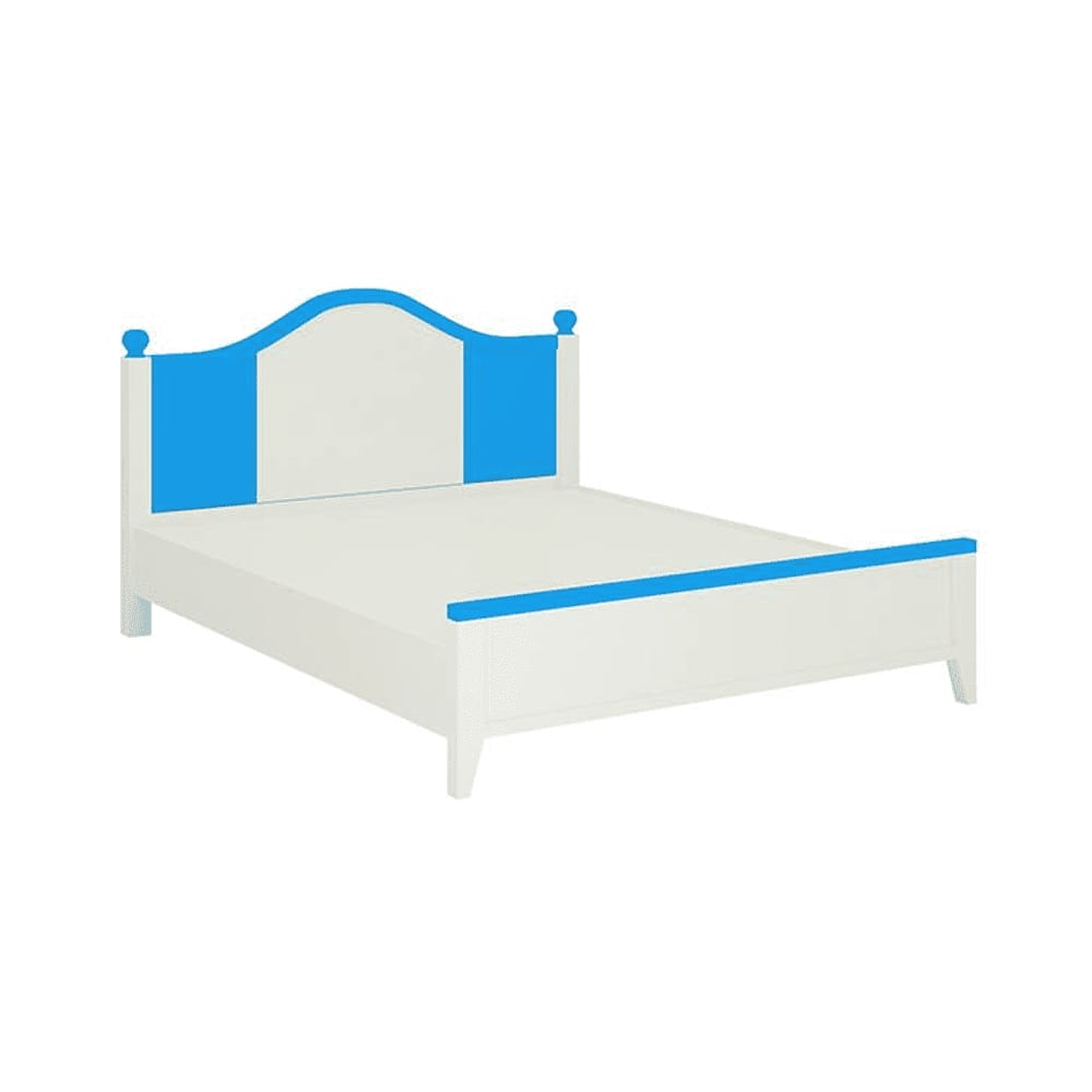 Victoria Solid Wood Bed in Azure Blue Colour