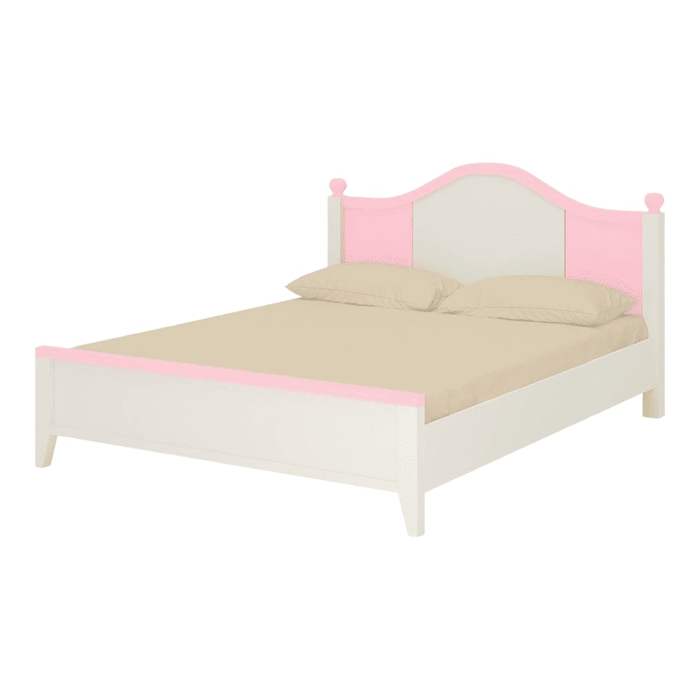 Victoria Solid Wood Bed in English Pink Colour