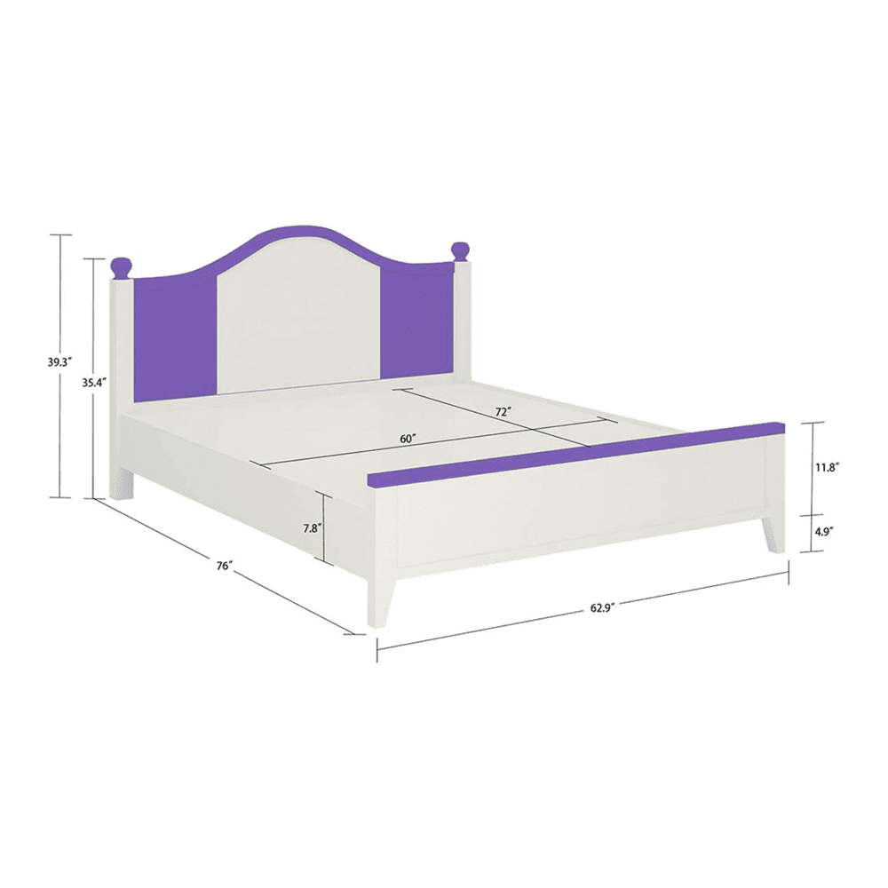 Victoria Solid Wood Bed in Lavender Purple Colour