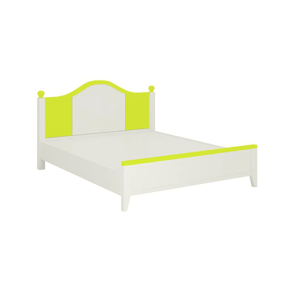 Victoria Solid Wood Bed in Lime Yellow Colour