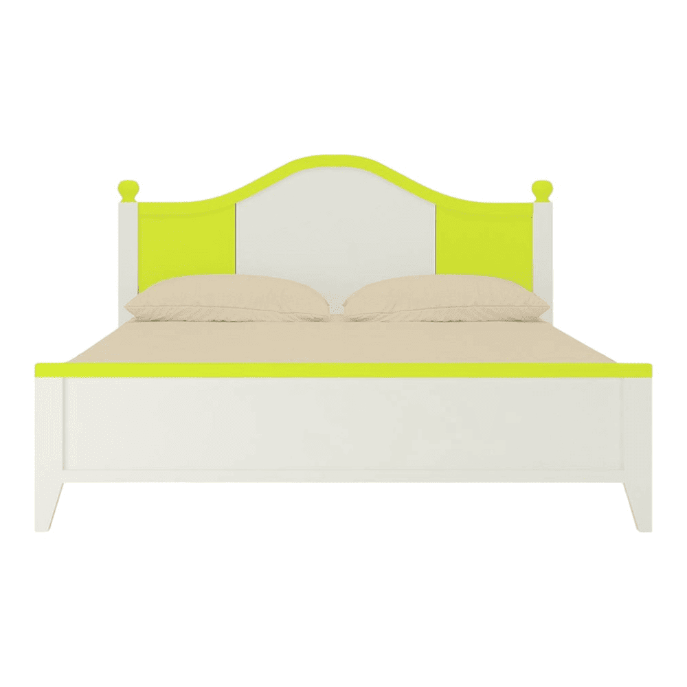 Victoria Solid Wood Bed in Lime Yellow Colour