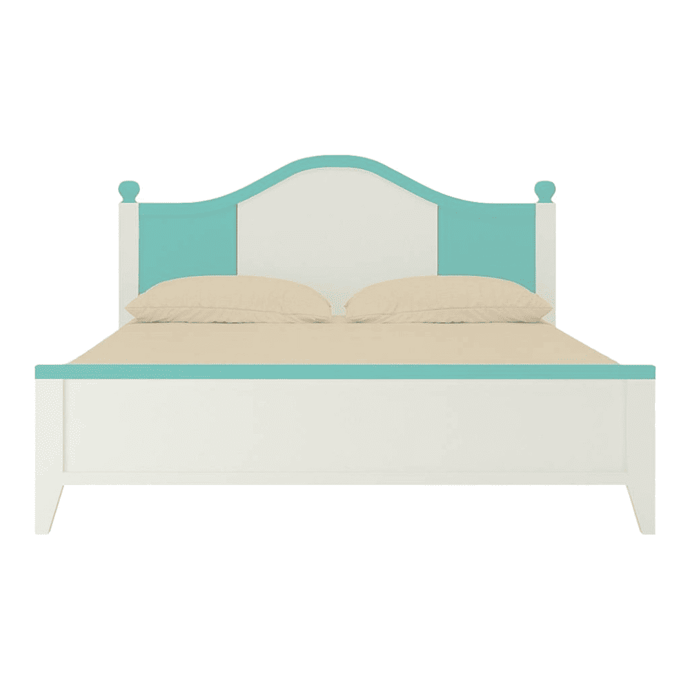 Victoria Solid Wood Bed in Misty Turquoise Colour