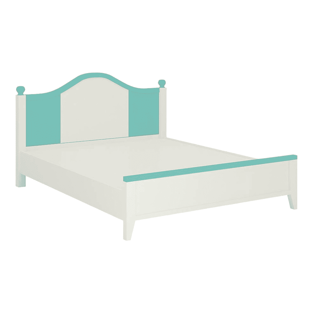 Victoria Solid Wood Bed in Misty Turquoise Colour