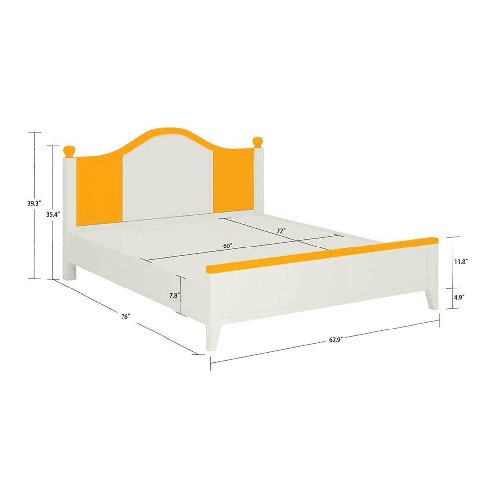 Victoria Solid Wood Bed in Mango Yellow Colour