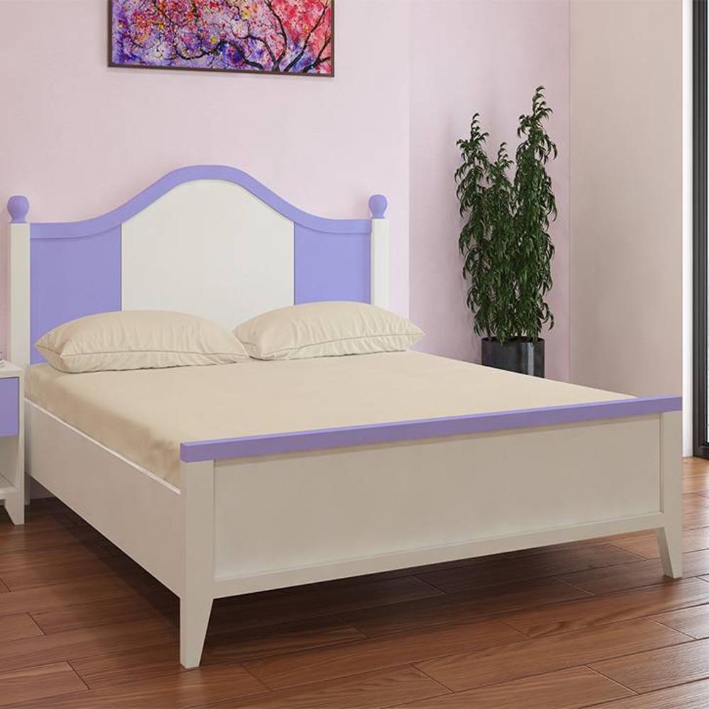Victoria Solid Wood Bed in Persian Lilac Colour