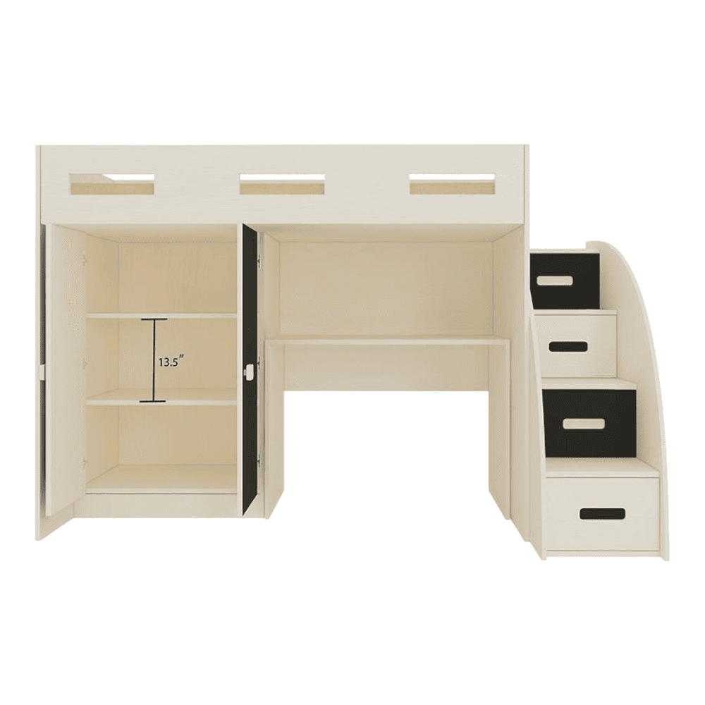 Bonita Engineered Wood Drawer and Box Storage Bed in Black Colour