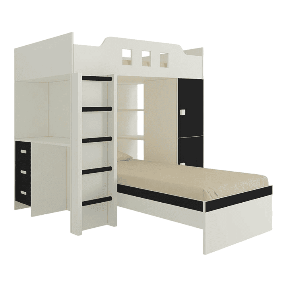 Siona Engineered Wood Box & Drawer Storage Bunk Bed Carbon Black