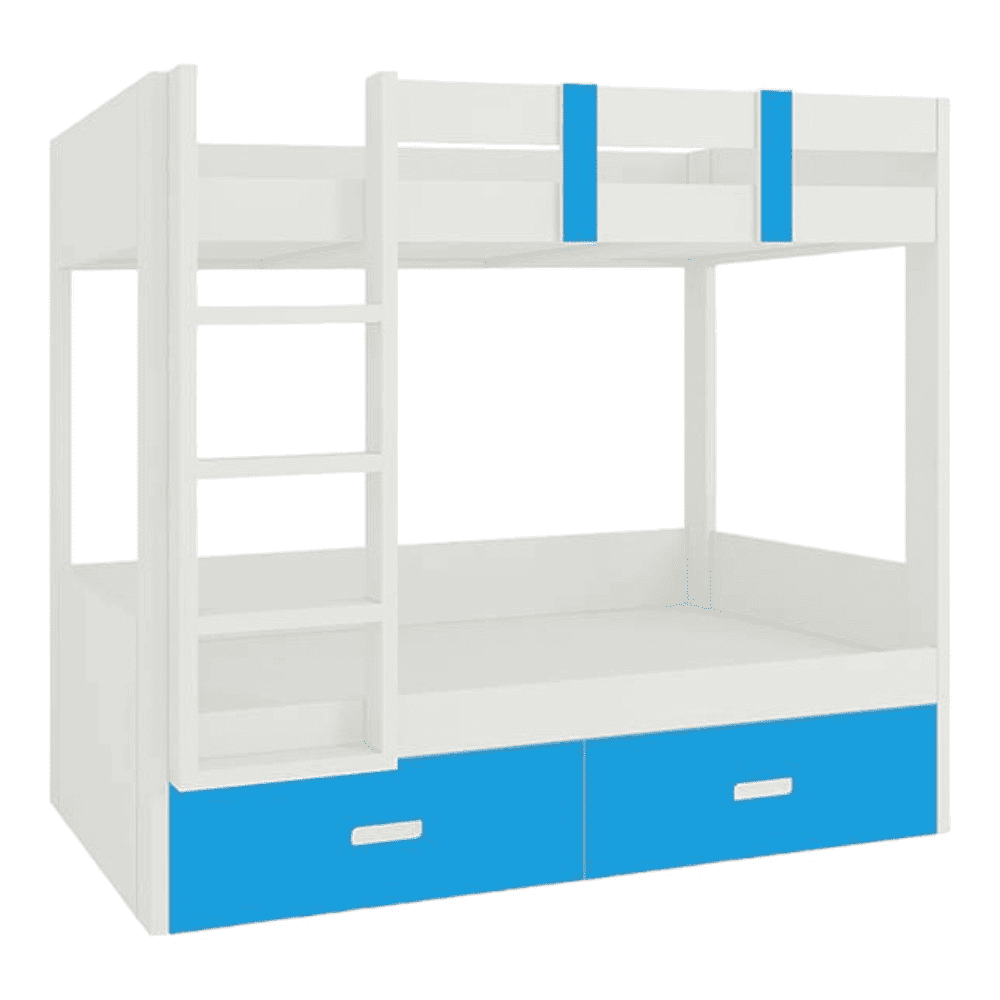 Adonica Engineered Wood Drawer Storage Bunk Bed with Left Ladder Azure Blue