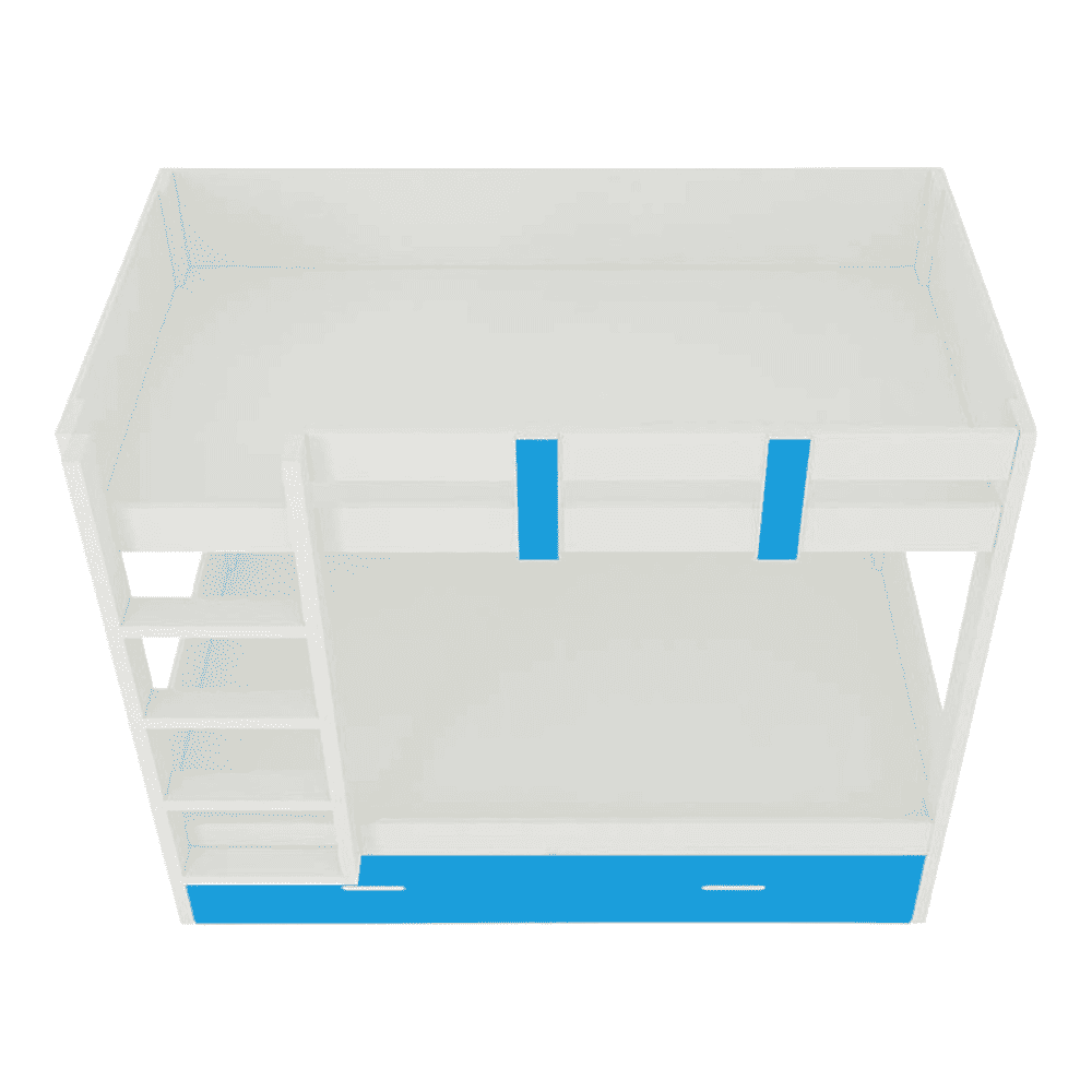 Adonica Engineered Wood Drawer Storage Bunk Bed with Left Ladder Azure Blue