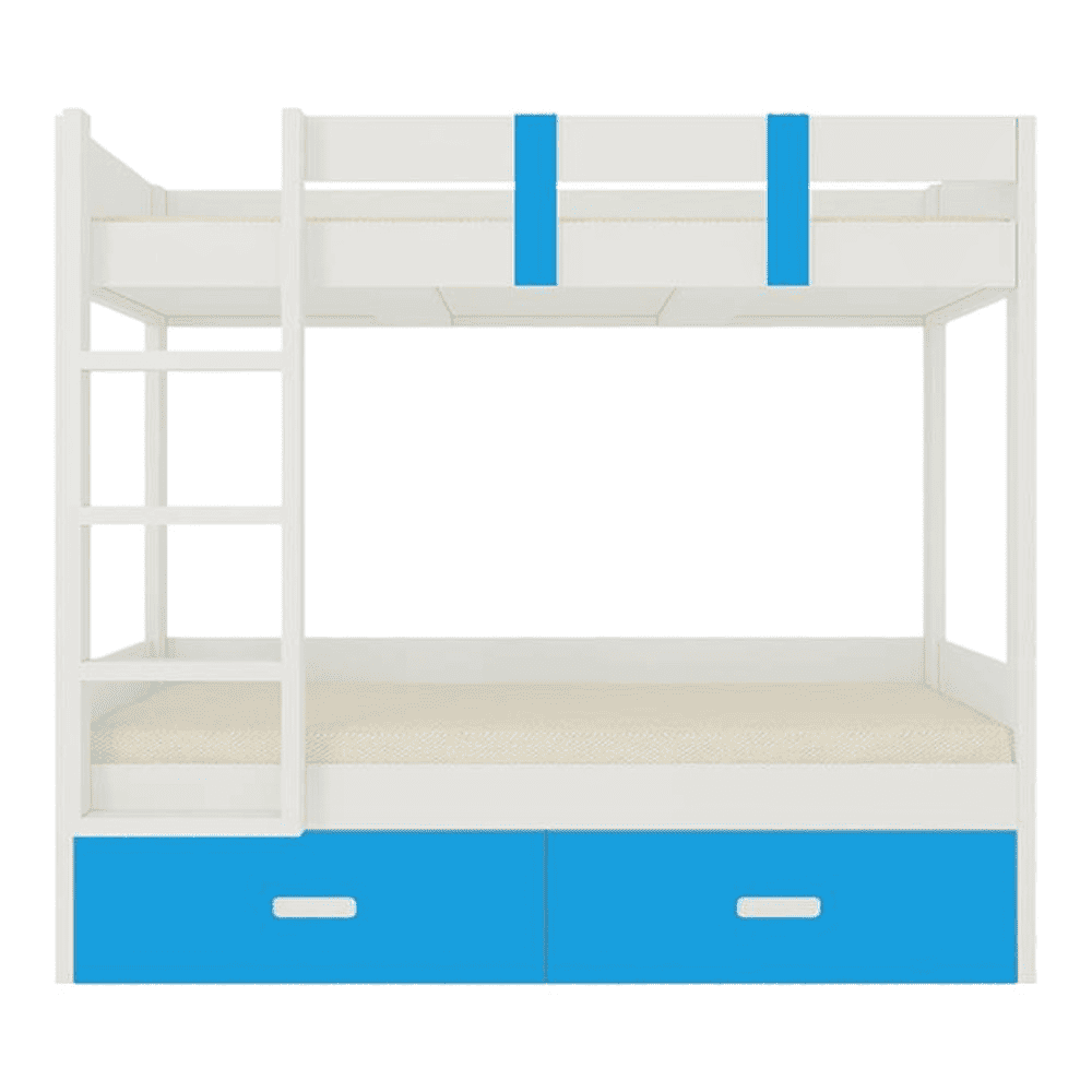 Adonica Engineered Wood Drawer Storage Bunk Bed with Left Ladder Azure Blue