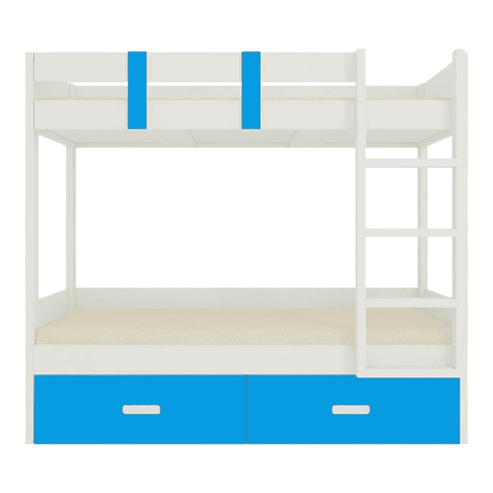 Adonica Engineered Wood Drawer Storage Bunk Bed with Right Ladder Azure Blue