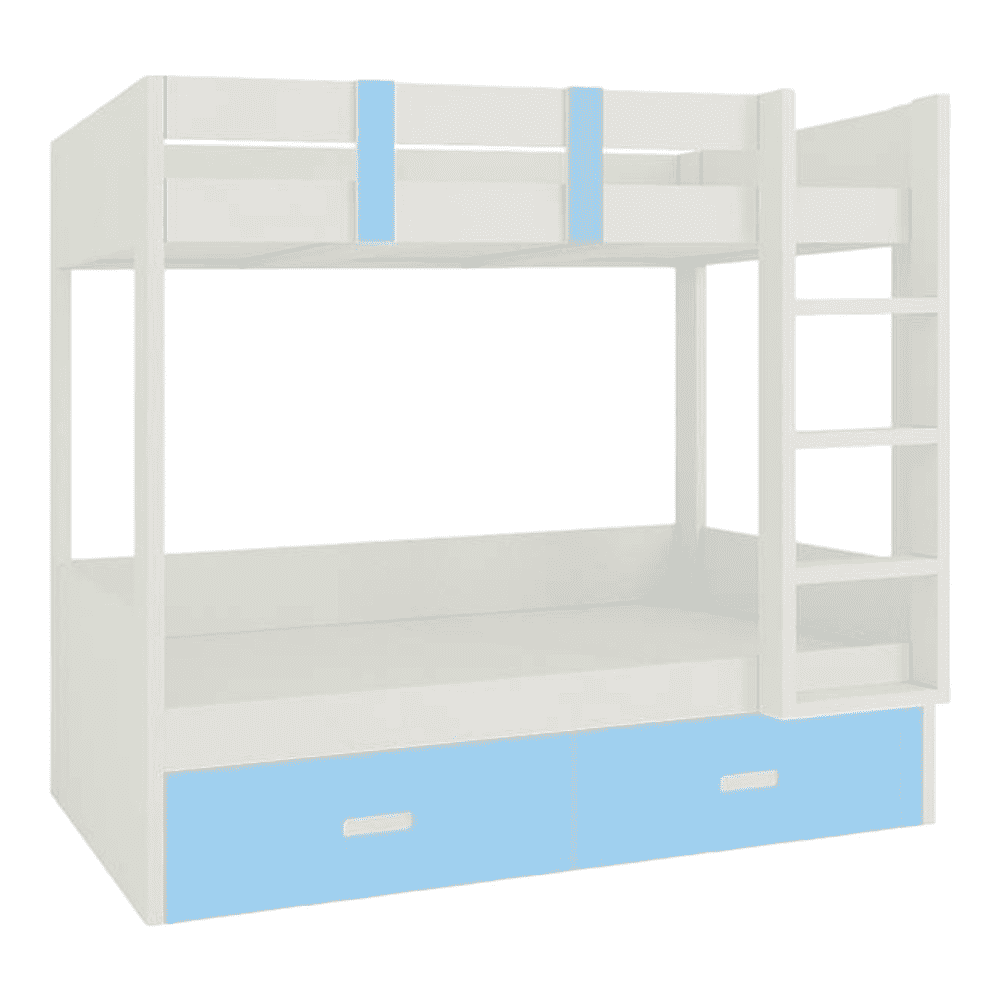 Adonica Engineered Wood Drawer Storage Bunk Bed Sky Blue