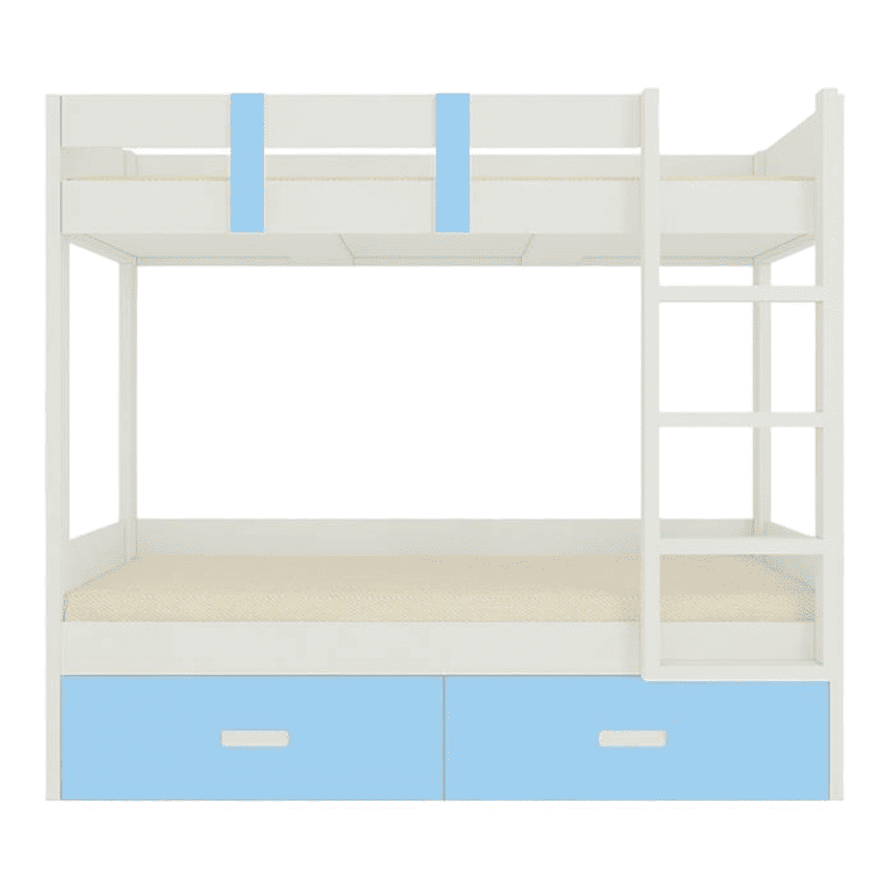 Adonica Engineered Wood Drawer Storage Bunk Bed Sky Blue
