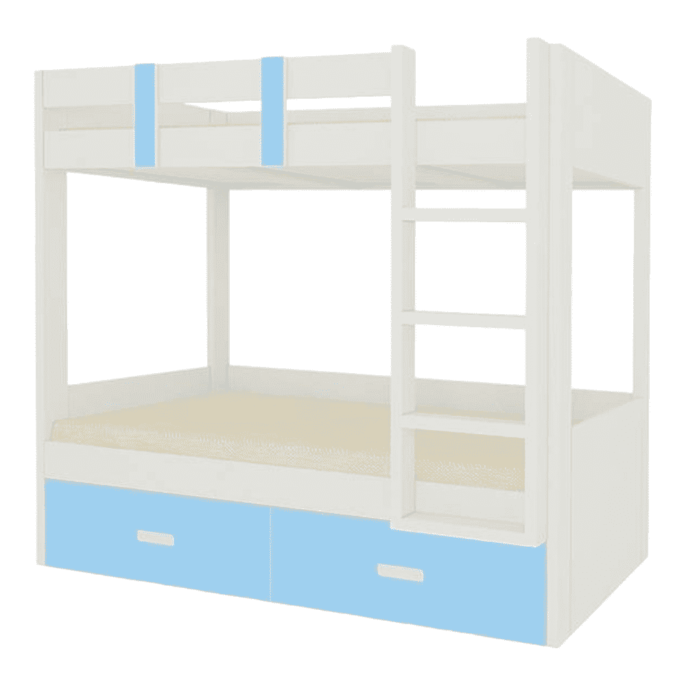 Adonica Engineered Wood Drawer Storage Bunk Bed Sky Blue