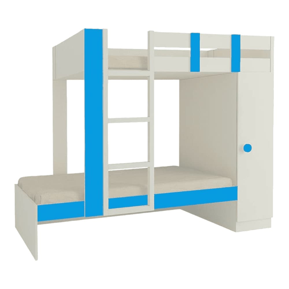 Evita Engineered Wood Box Storage Bunk Bed Azure Blue