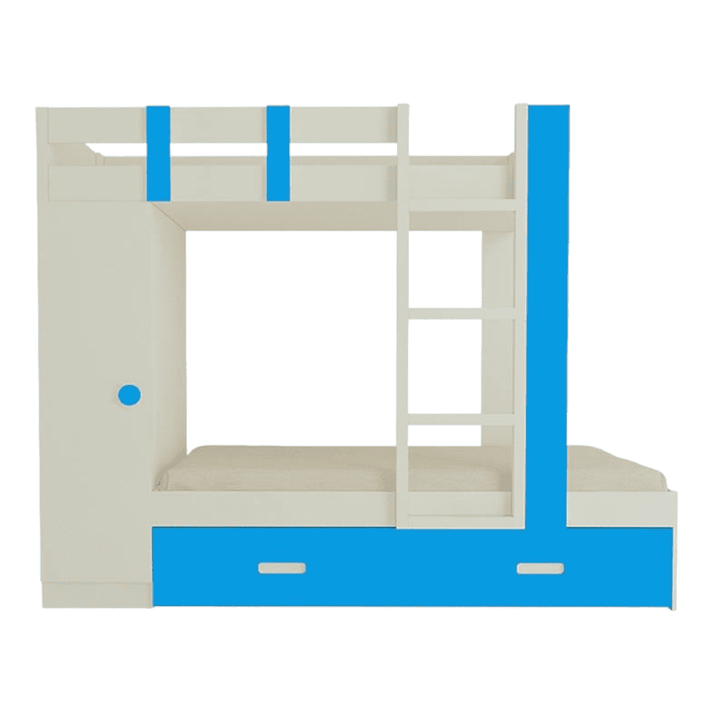 Evita Trundle Engineered Wood Box Storage Bunk Bed Azure Blue