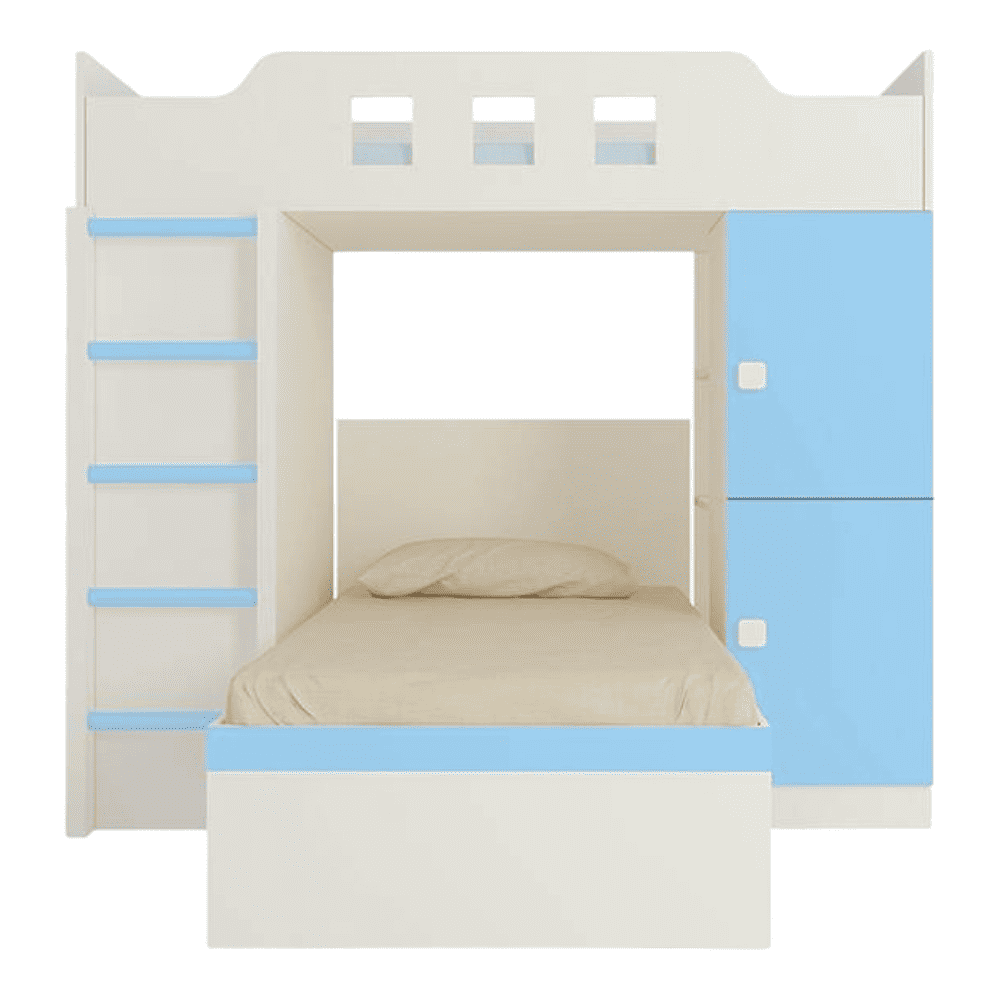Siona Engineered Wood Box & Drawer Storage Bunk Bed Sky Blue